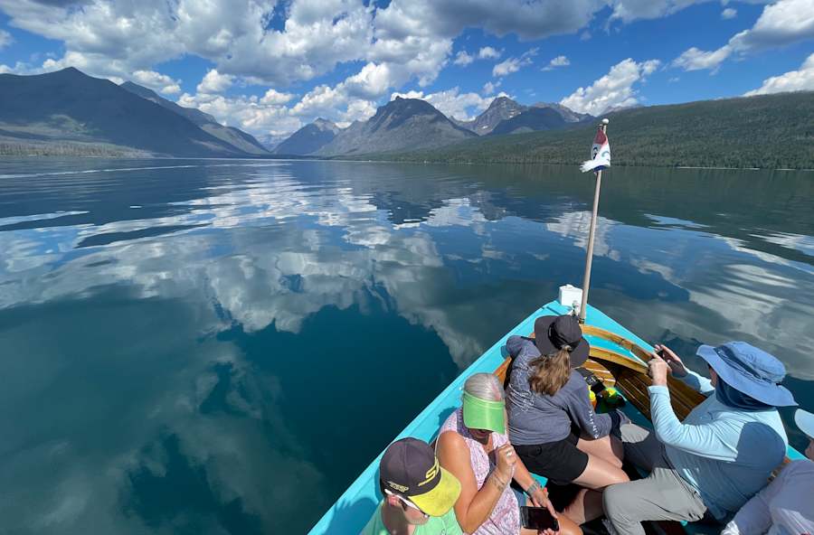 Boat ride on Swiftcurrent Lake, Glacier National Park